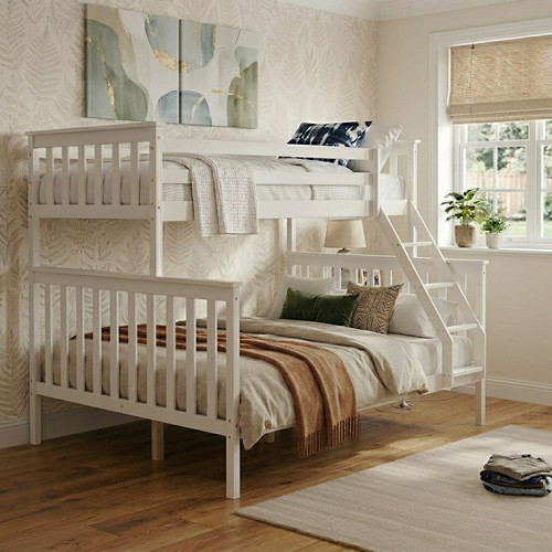 Triple sleeper bunk bed - bunk, white