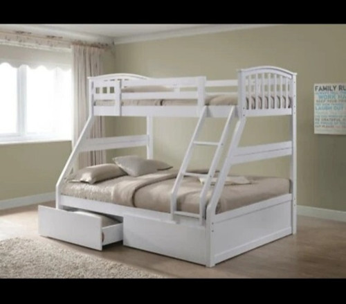 Triple bunk bed white - bed,
