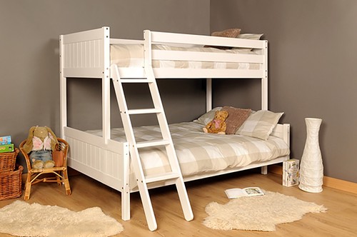 Triple bunk bed white wooden - triple,