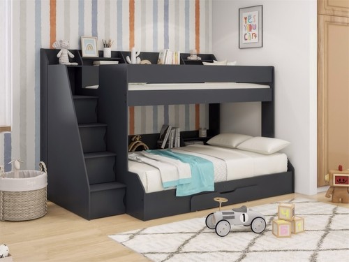 Triple bunk bed with shelves - bunk,