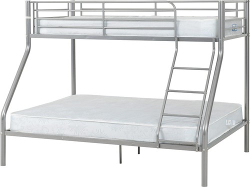 Sliver metal bunk bed double - bunk,